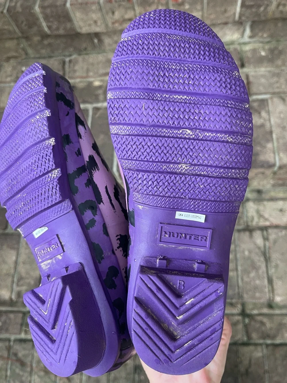 Hunter Original Kids Leopard Print Rain Boots Purple Hybrid Size US 5B/6G EU 37